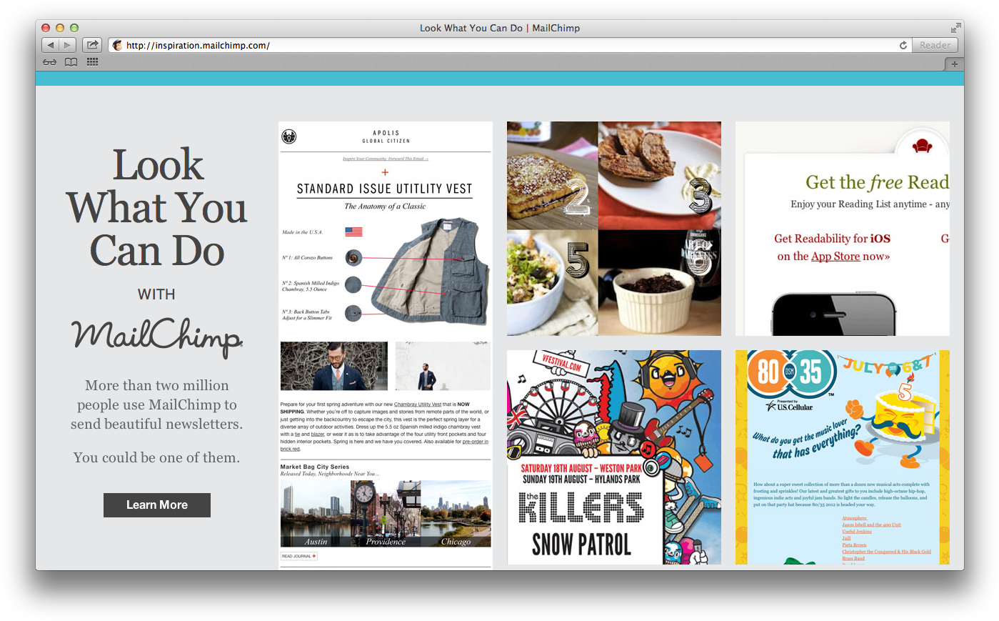 Mailchimp's Enewsletter Inspiration Resource - V Festival Line Up 2012 (1414x884), Png Download