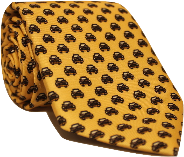 Yellow Cars Twill Necktie - Paw (780x664), Png Download