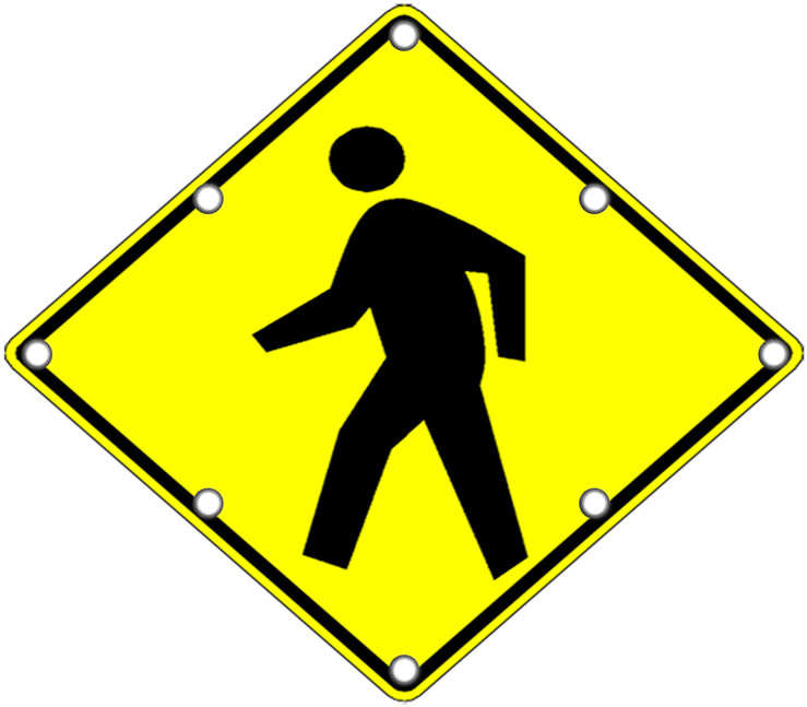 Solar Led Pedestrian Crossing Sign - Winding Right Road Signs (768x768), Png Download
