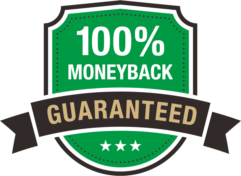 100% Money Back Guarantee - Label (846x616), Png Download