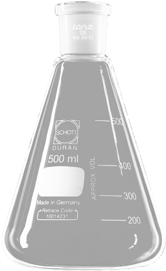 Erlenmeyer-flask With Ground Joint, Ns 24/29, 300 Ml - Glass Bottle (500x841), Png Download