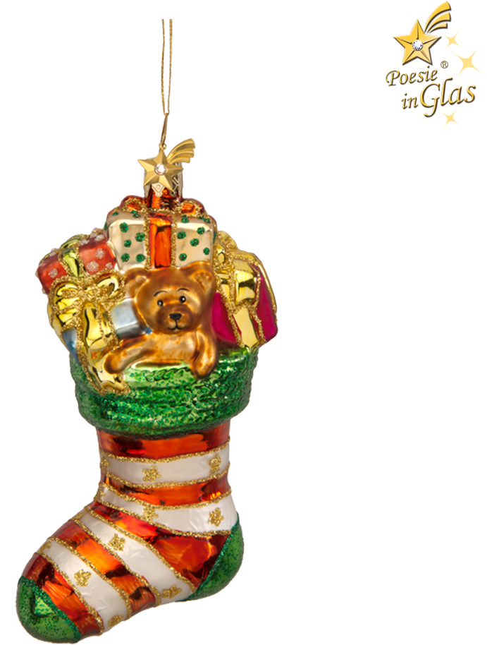 Glass Ornament Christmas Stocking - Christmas Ornament (1000x1000), Png Download