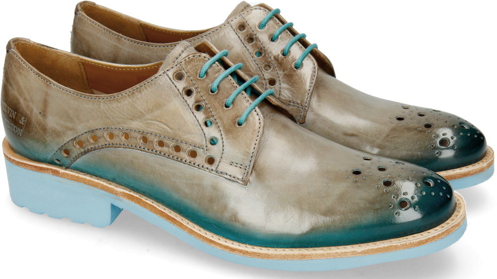 Derby Shoes Amelie 7 Oxygen Shade Ice Blue Turquoise - Leather (1024x1024), Png Download
