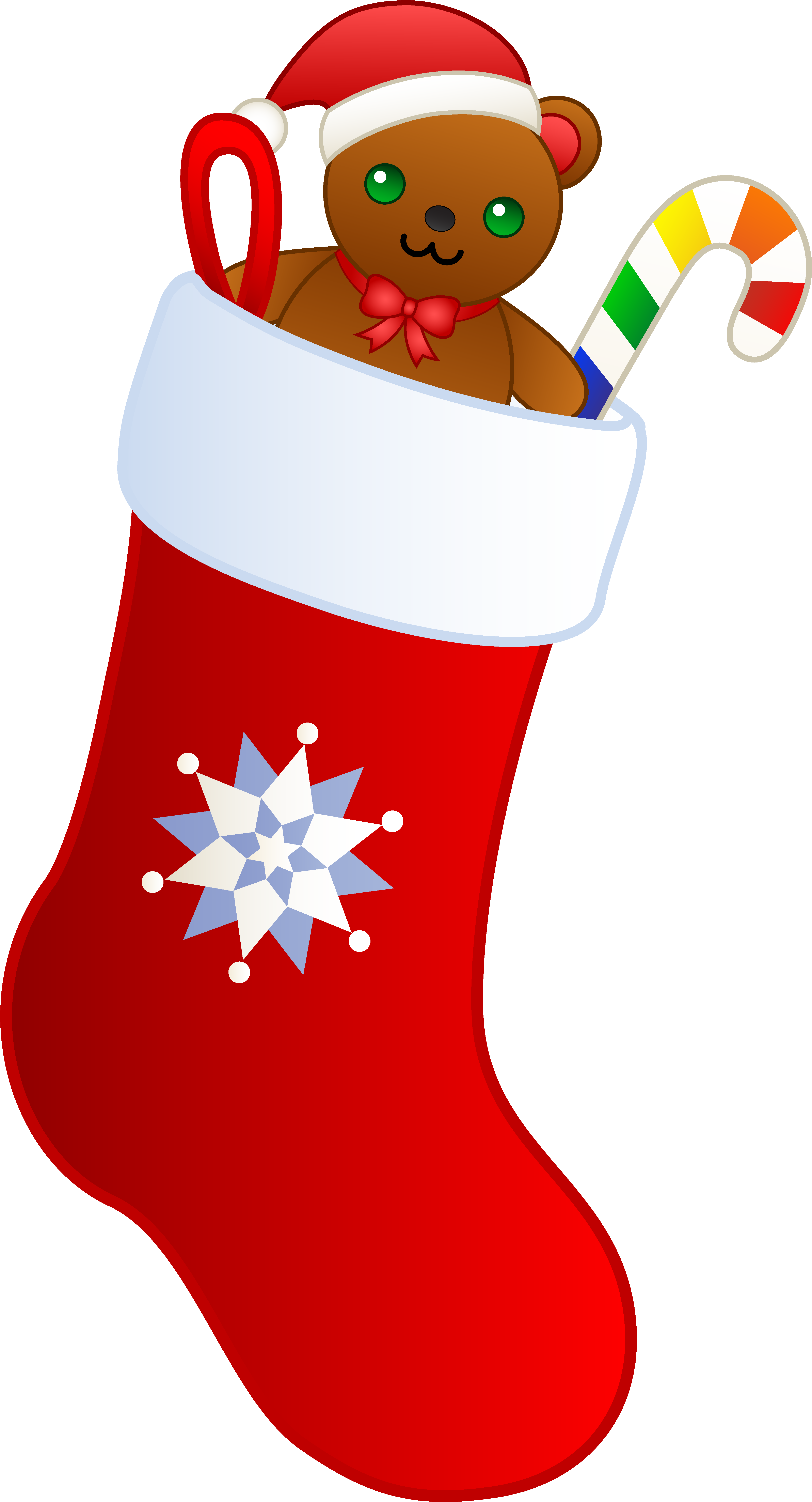 Christmas Stocking With Teddy - Christmas Stocking Transparent Background (4009x7413), Png Download