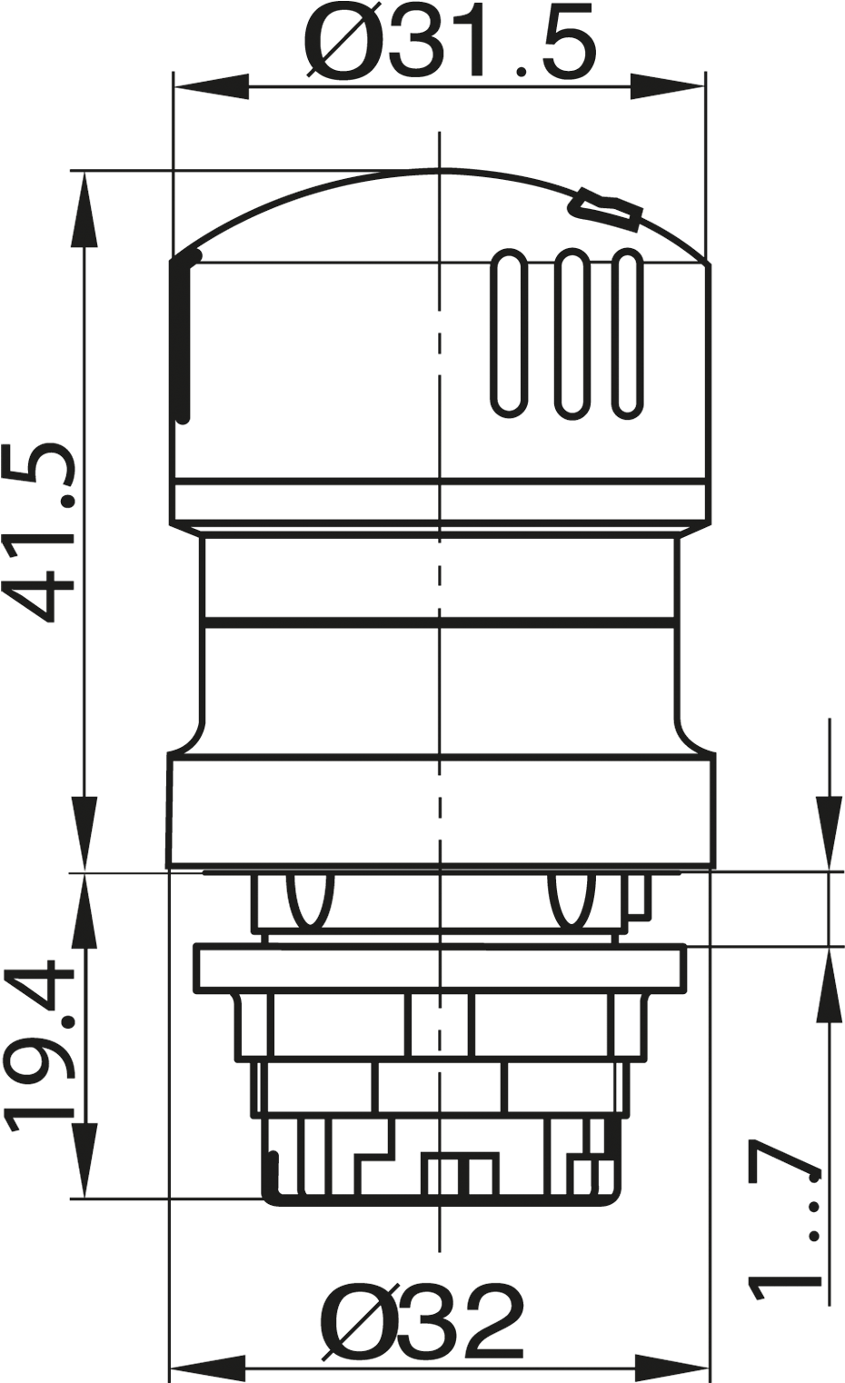 Emergency Stop Button, Mounting Ø (1560x1521), Png Download