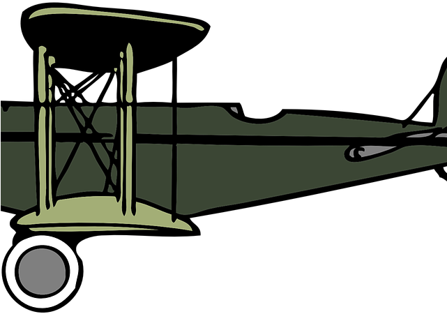 Aviation Clipart Biplane - Cartoon Plane Side View (640x480), Png Download