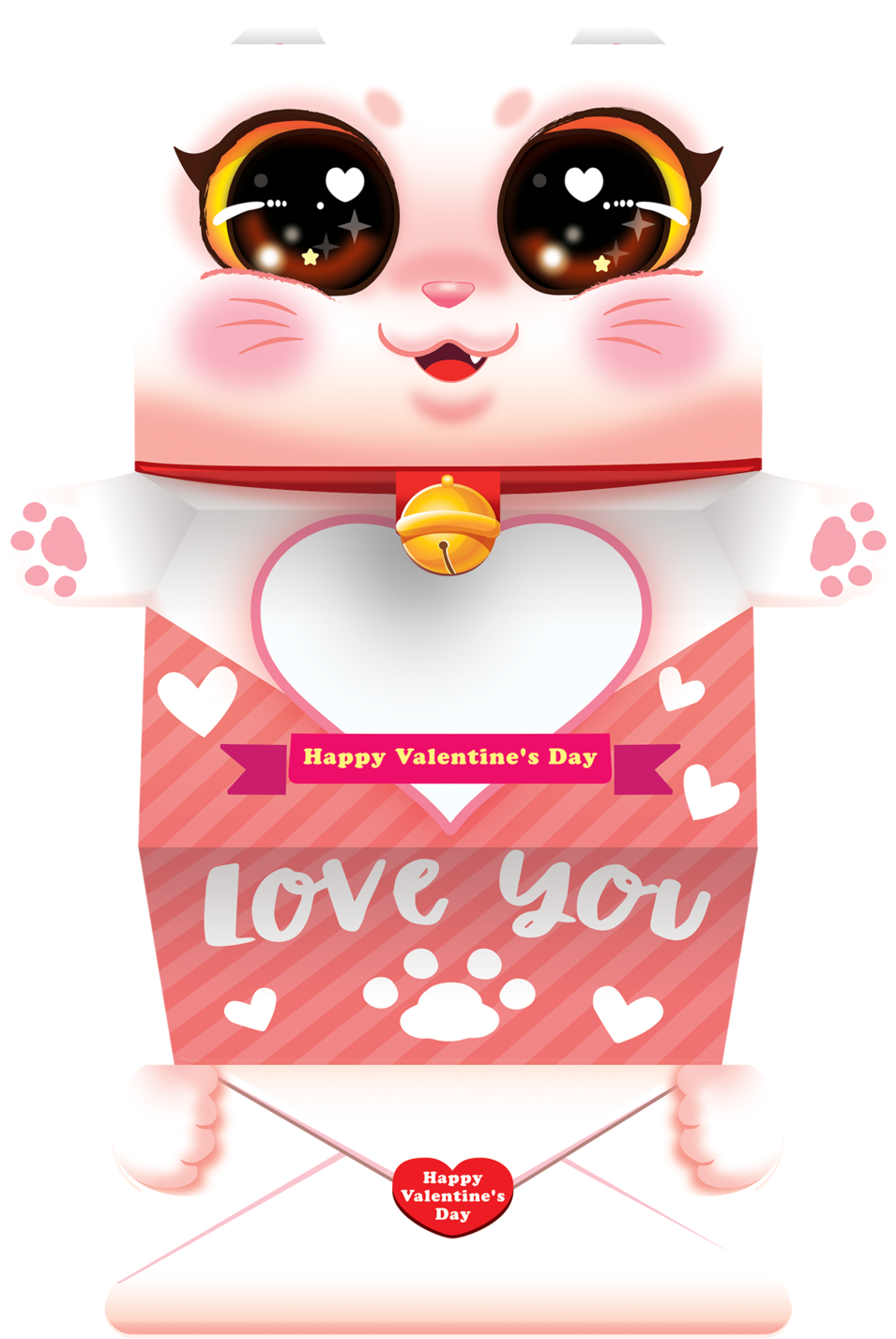 Kittypaw Valentines Boxfrontflat Kittypaw Valentines (1000x1447), Png Download