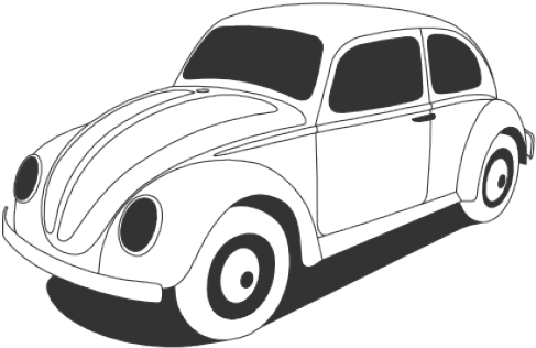 Vw Beetle Black And White (640x480), Png Download