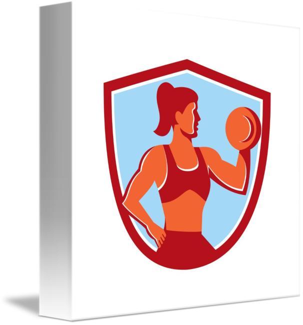 Free Dumbbell Clipart Female Fitness - Circle (606x650), Png Download