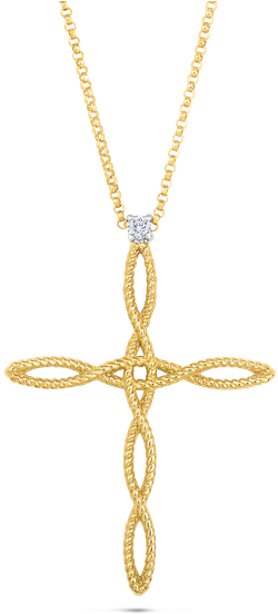 Roberto Coin Cross Pendant With Diamonds - Locket (800x800), Png Download