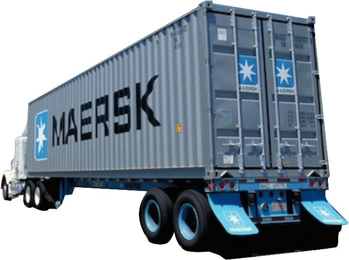 Ocean Container Delivery - Trailer Truck (729x604), Png Download