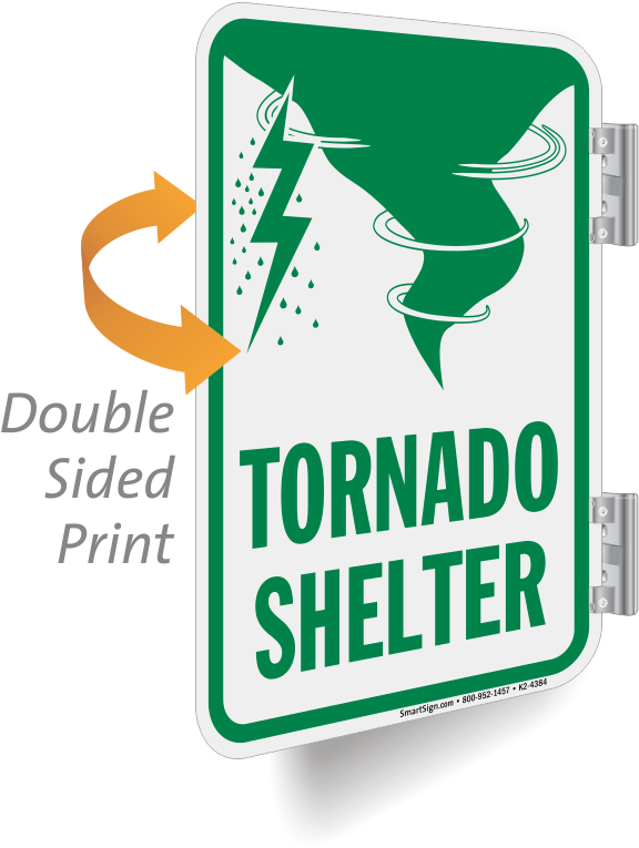 Tornado Shelter Double Sided Metal Sign - Graphic Design (582x800), Png Download