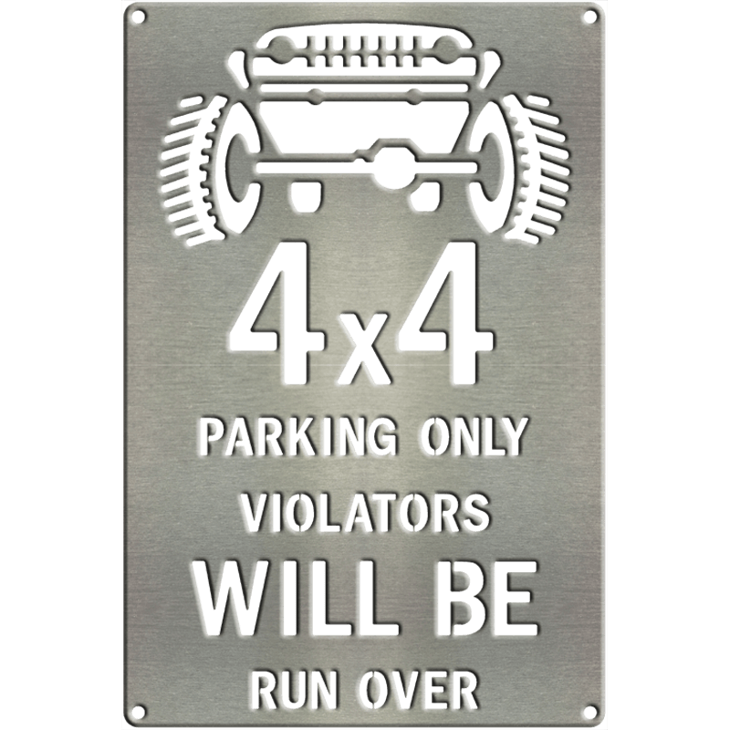 4×4 Parking Only Run Over Metal Sign W/ Color Options - Emblem (800x800), Png Download
