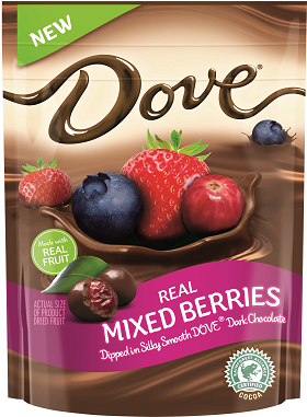 Real Mixed Berries Dipped In Silky Smooth Dove® Dark - Dove Chocolate Covered Berries (668x639), Png Download