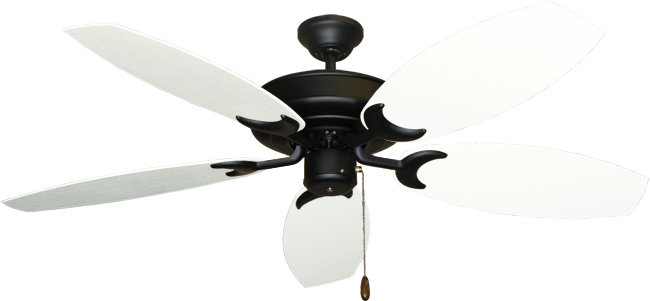 Picture Of Raindance Matte Black With 52" Outdoor Oar - Ceiling Fan (800x392), Png Download