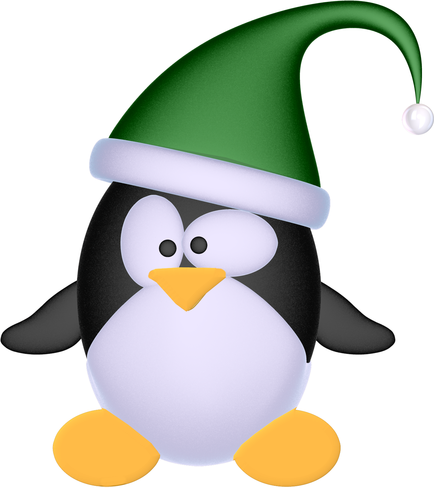 Penguin Illustration, Green Hats, Fauna, Linux, Christmas - Adã©lie Penguin (1420x1590), Png Download