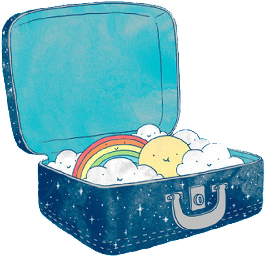Cloud Rainbow Transparent In A Box - 行李 手繪 (1024x1016), Png Download