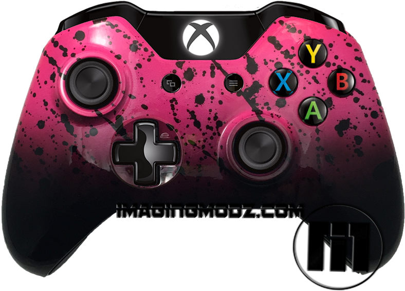Fade Splatter Pink Xbox One Controller - Xbox 1 Controller Wrap (800x597), Png Download