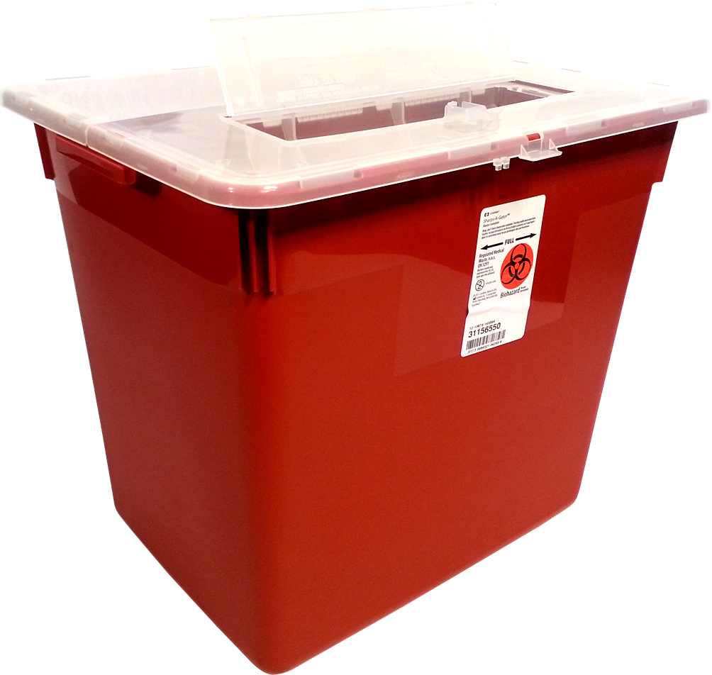 Sharps Container 7 Gallon Red Sharps Disposal - Plastic (1004x952), Png Download