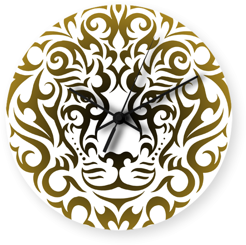 Lion Tattoo Vector Printed Wall Clock - Tattoo (600x600), Png Download
