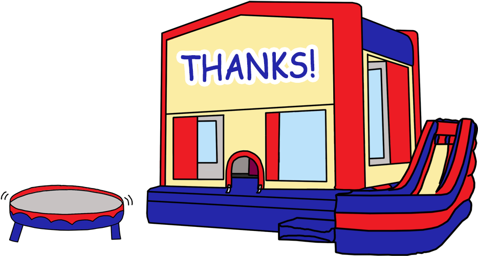 Kids Bounce House Party Fill In Thank You Notes Mandys - Bounce House Invitations (1000x1000), Png Download