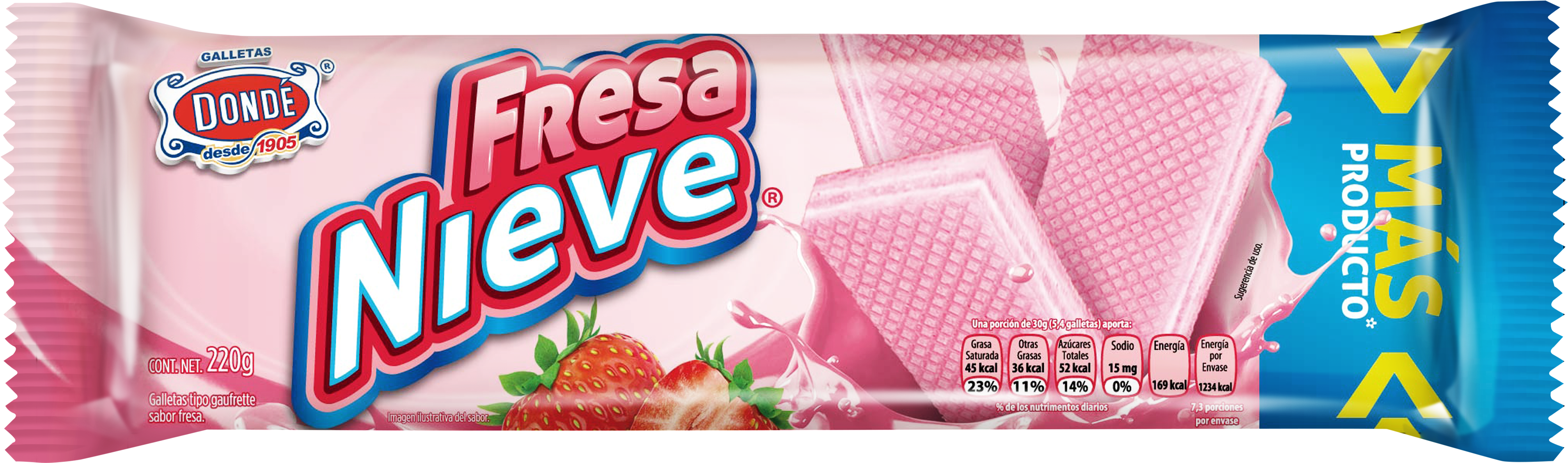 Fresa Nieve 220g - Strawberry (7145x1784), Png Download