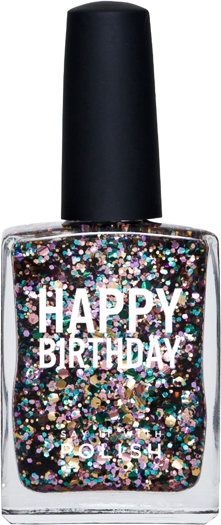 'happy Birthday Template' In Multi Glitter (800x1080), Png Download