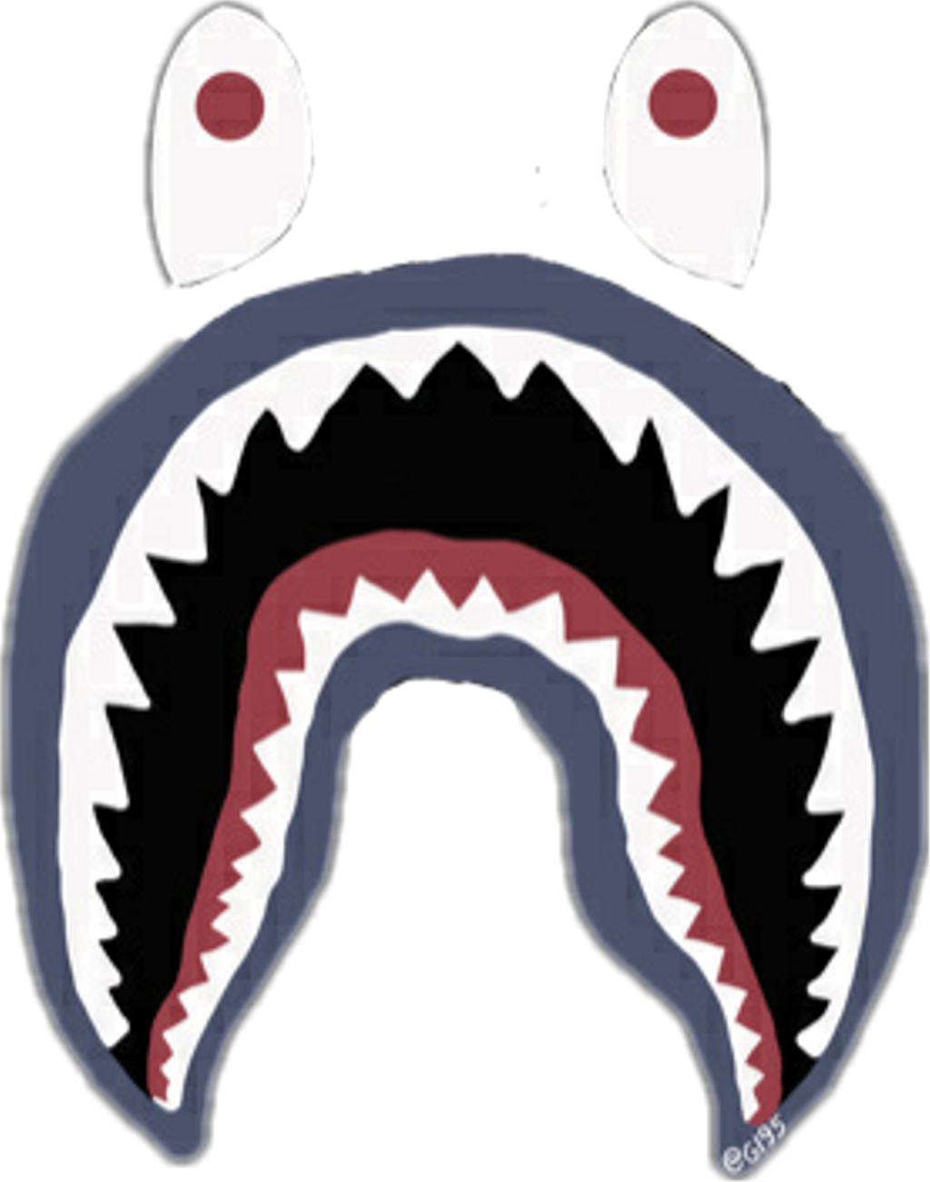 Bape Bapeshark Sticker By Skyfucker Rh Picsart Com (1024x1301), Png Download