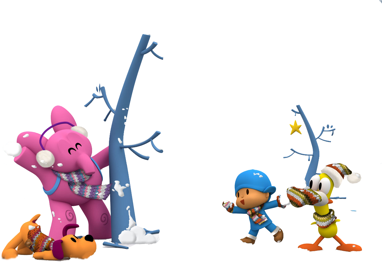 Gifs Y Fondos De Pocoyo - Pocoyo Con Frio (1280x1024), Png Download