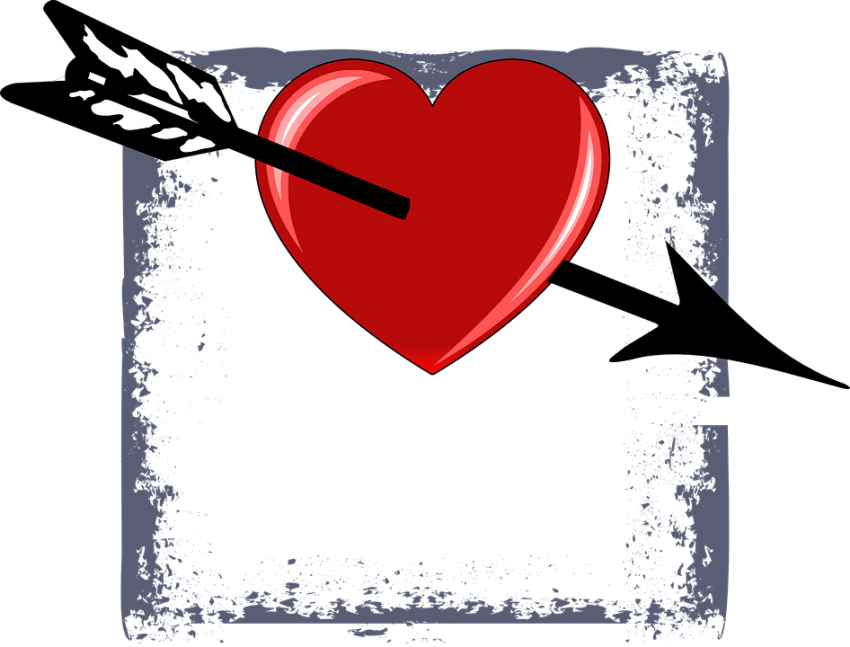 Free Png Download Corazon De San Valentin Con Flecha - Versos Románticos (850x647), Png Download