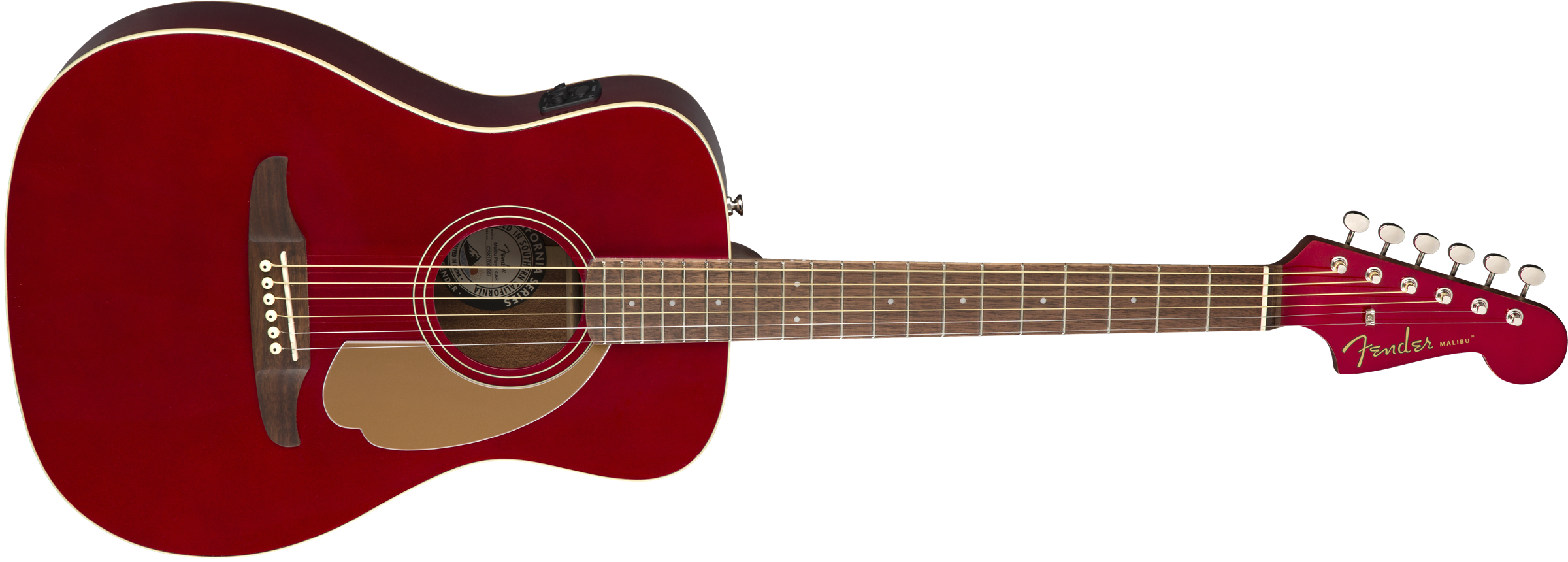 Fender Malibu Player Car 03 - Black Acoustic Guitar (2400x860), Png Download