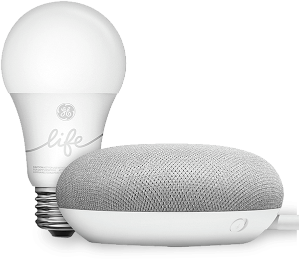 Google Smart Light Starter Kit With Google Assistant (623x542), Png Download