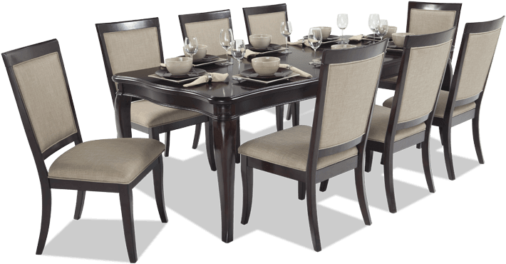 Gallery Slider Image - Gatsby 9 Piece Dining Set With Side Chairs & Swoop (846x534), Png Download