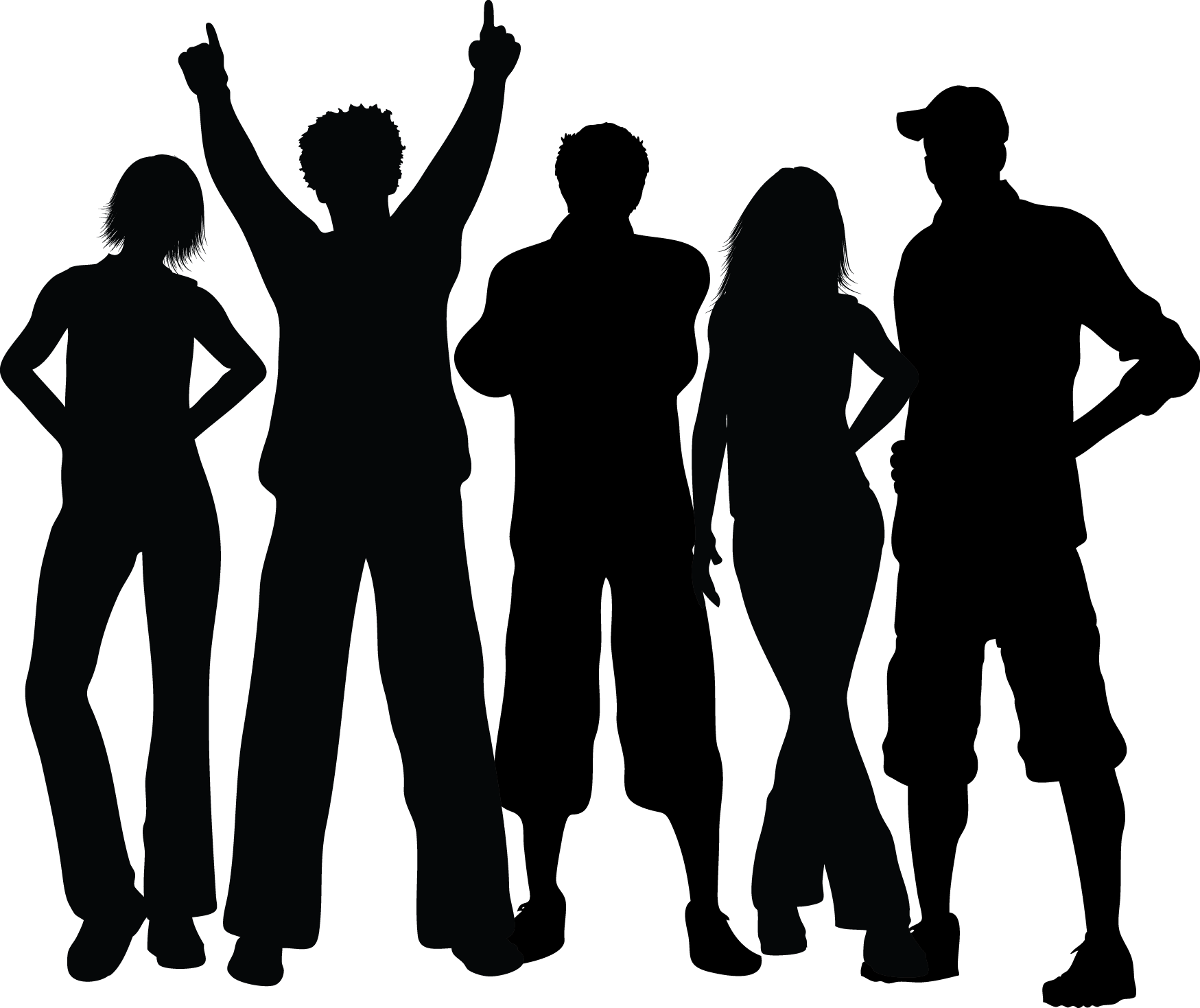 Group Black Silhouette - Dancing People Silhouette Png - Free ...