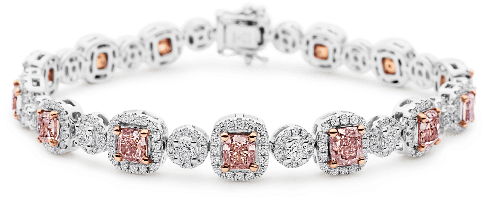 Argyle Pink And White Diamond Bracelet - Bracelet (1700x1800), Png Download