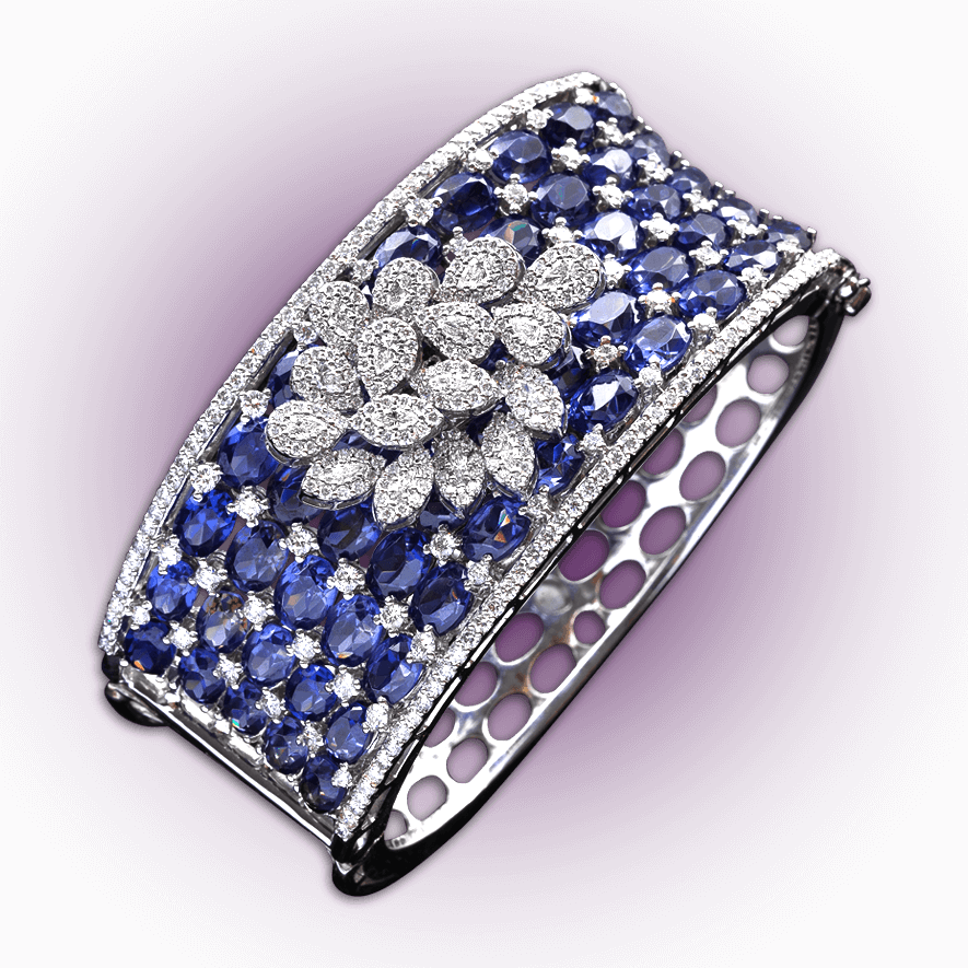 Tanzanite Diamond Bracelet - Engagement Ring (885x885), Png Download