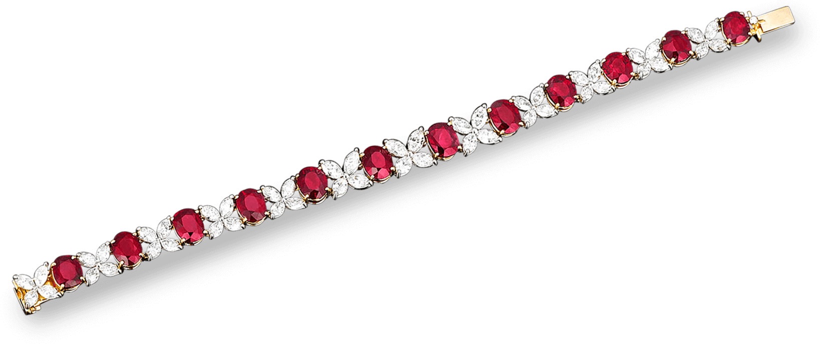 Untreated Burma Ruby And Diamond Bracelet, - Bracelet (1750x1400), Png Download