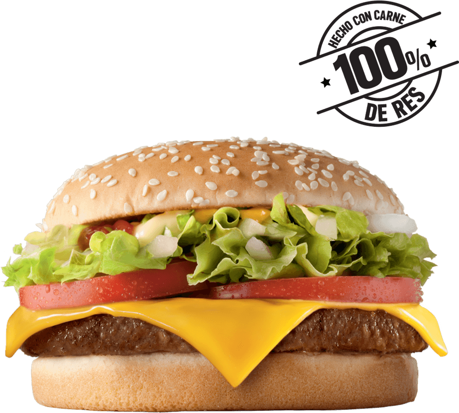 Hamburguesa Con Carne De Res De 125 Gr, Queso Cheddar, - Hamburguesa Magnifica Foto Real (1000x1000), Png Download