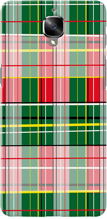 Red And Green Cross Cover Case For Oneplus 3/3t - Plaid (1000x1000), Png Download