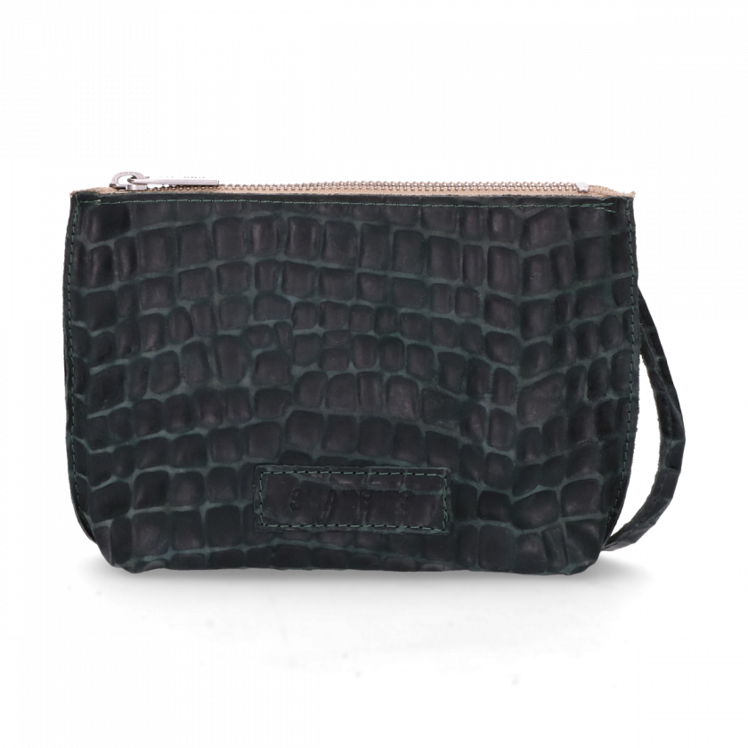 Cross Body Croco Printed Leather Green - Handbag (840x840), Png Download