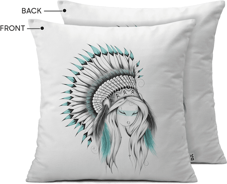 Dailyobjects Indian Headdress 16" Cushion Cover Buy - Headdress Native American Draw (900x900), Png Download
