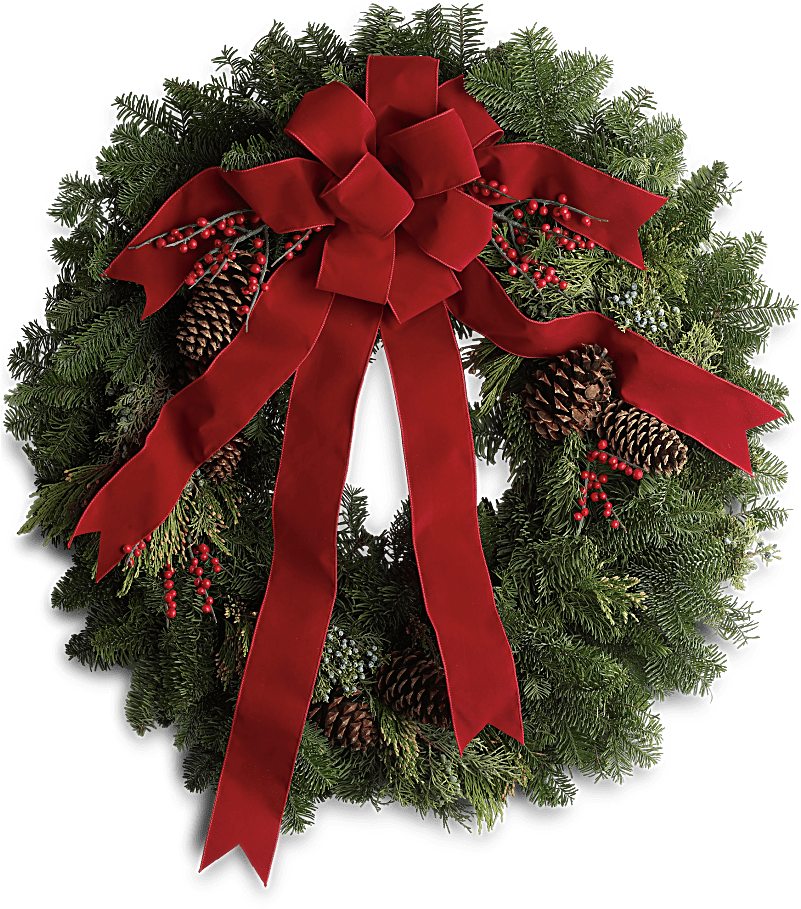 Christmas Classic Wreath (886x1052), Png Download