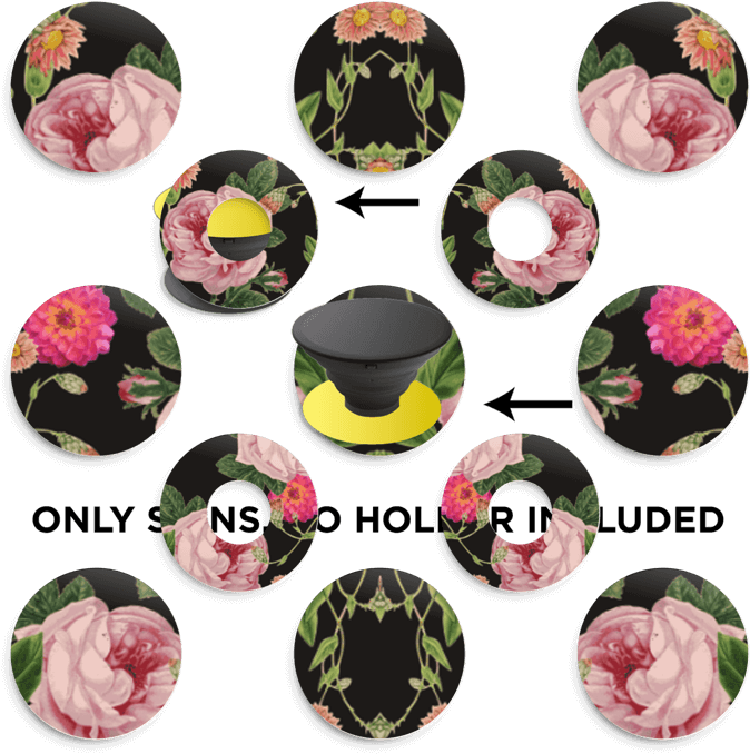 Floral Tune Skin Phone Holder - Rose (800x800), Png Download