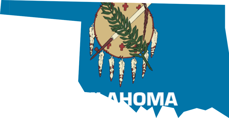 Native American Nations In The Southwestern States - Oklahoma State Flag Map (960x495), Png Download