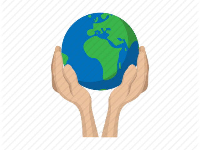 Cartoon Picture Of Earth - Hand Holding Earth Png (640x480), Png Download