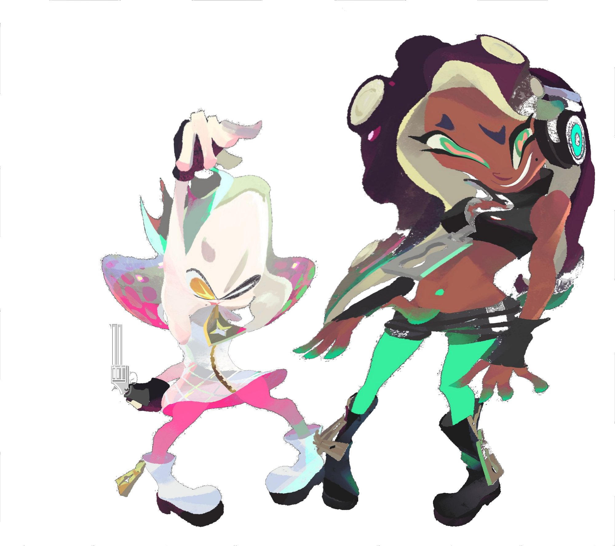 Splatoon 2 T-shirt Mammal Cartoon Vertebrate Art Fictional - Off The Hook Splatoon (2000x1774), Png Download