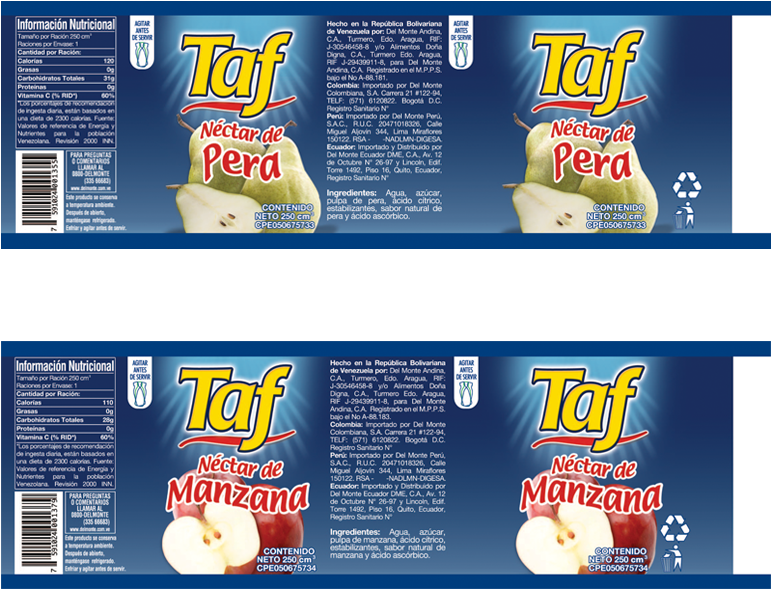 Línea De Etiquetas De Jugos Taf - Convenience Food (820x820), Png Download