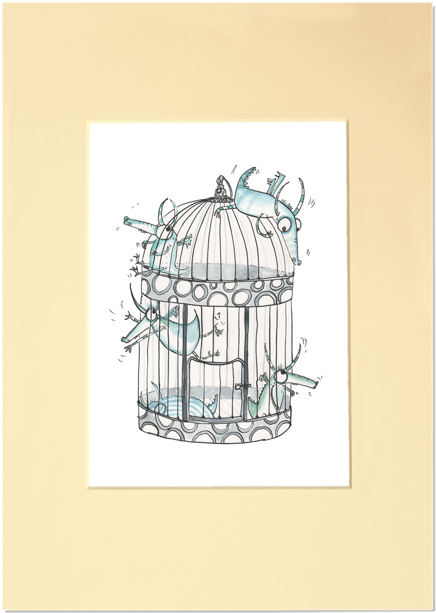 Dragons In A Birdcage Mount - Sketch (1200x1200), Png Download