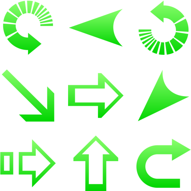 Classic Arrows Icon In Style Simple Ios Neon Green - Three Sixty (660x660), Png Download