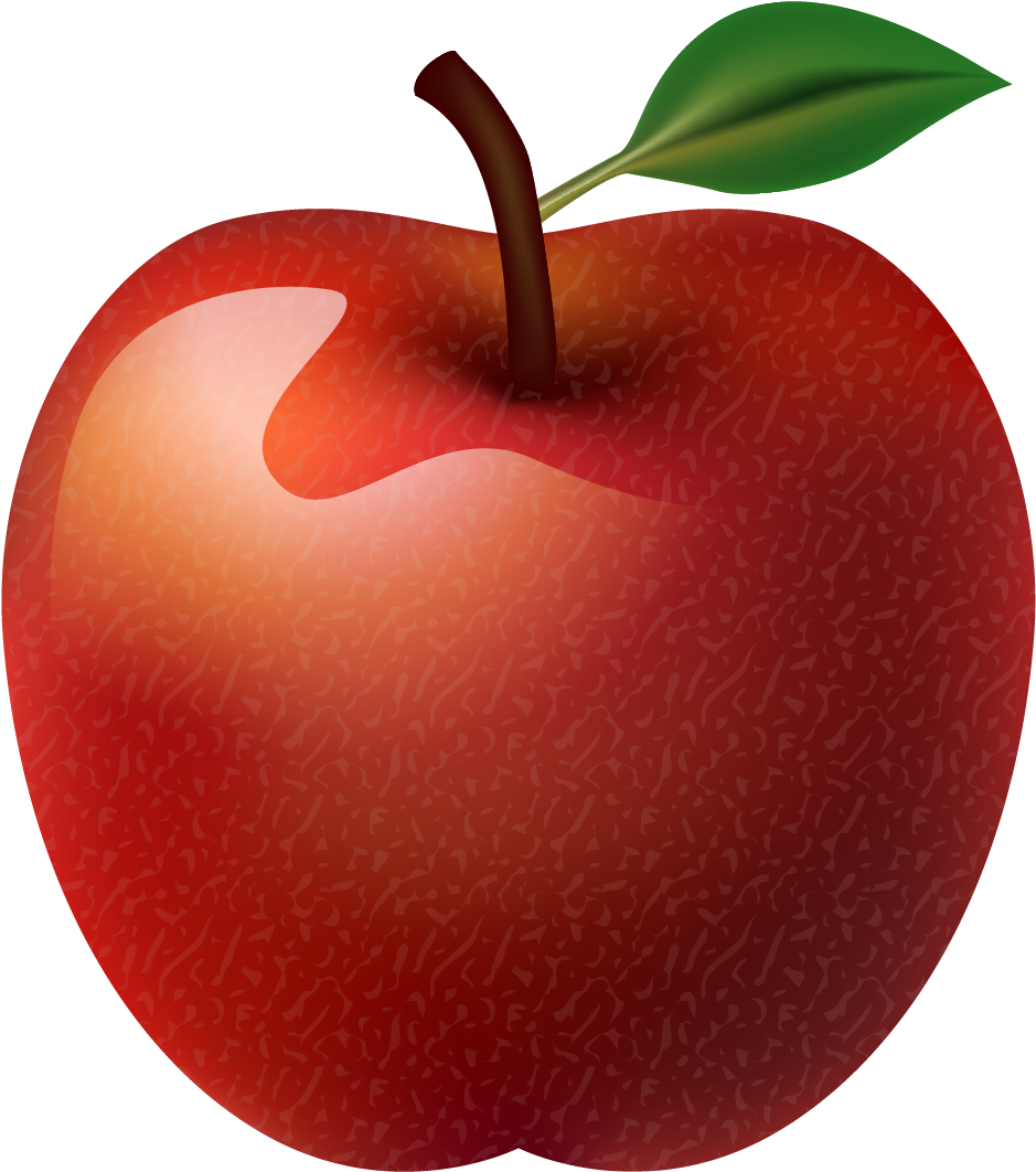 Apple Cartoon Png - Cartoon Apple Png (1001x1093), Png Download